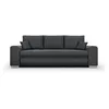 Image de Canapé convertible avec coffre de rangement 3 places - INDIAN - Tissu gris foncé et pieds chrome - L250xH88xP98cm