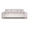 Image de Canapé convertible avec coffre de rangement 3 places - INDIAN - Tissu beige et pieds bois - L250xH88xP98cm