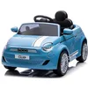 Image de Fiat 500 Voiture électrique pour Enfants de 3 Ans, Puissance du Moteur 2x30W, Volant avec Son, Ceintures de sécurité (Bleu)