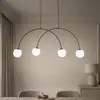 Image de Domiluce Suspension Nova, verre/métal, noir/blanc, à 4 lampes