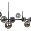 Image de Domiluce Suspension Rumba, noir/gris fumé, verre/métal, à 10 lampes.