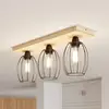 Image de BRITOP Plafonnier Beevly, bois et métal, à 3 lampes