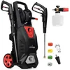 Image de LEHMANN Colorado Nettoyeur Haute Pression avec Moteur à Induction, 3000 W, Max. 260 Bar, Débit 492 l/h, Rayon d'action 17 m, Accessoires : Canon à Mousse, 4 Buses, Buse Turbo, Noir/Rouge