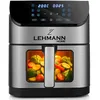 Image de Lehmann Friteuse à air chaud XXL avec panier de 8L et fenêtre de visualisation, friteuse sans huile avec éclairage, 1800W, Airfryer avec jusqu'à 10 programmes