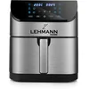 Image de Lehmann Friteuse à air chaud XXL 1800 W, friteuse sans huile 8L avec jusqu'à 10 programmes, Air Fryer avec écran tactile LED numérique, réglage de la température 76-200°C