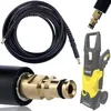 Image de Rosfix Tuyau Haute Pression 15m Click-Click   Nylon Renforcé, 180 Bar, 60°C | Raccords Rapides avec Capuchons | compatible avec nettoyeur haute pression Kärcher K2 K7