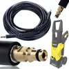 Image de Rosfix Tuyau Haute Pression 10m Click-Click   Nylon Renforcé, 180 Bar, 60°C | Raccords Rapides avec Capuchons | compatible avec nettoyeur haute pression Kärcher K2 K7