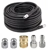 Image de Rosfix Set Tuyau de Nettoyage Canalisation 15m 1/4"   2 Buses, 3 Raccords | 155 Bar, Max 529 Bar, 60°C | Pour Nettoyeur Haute Pression | Accessoire Débouchage
