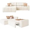 Image de MIUFORM Lulu S avec accoudoirs et Coffre de Rangement | Canapé 4 Places | Forme en L à Gauche | 268 x 184 x 94 cm Divan | Convertible avec Fonction Couchage (Beige)