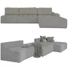 Image de MIUFORM Lulu S-Max avec Coffre de Rangement | Canapé 5 Places | Forme en L à Droite | 338 x 184 x 94 cm | Divan Convertible avec Fonction Couchage (Gris)