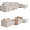Image de MIUFORM Lulu S-Max avec Coffre de Rangement | Canapé 5 Places | Forme en L à Gauche | 364 x 184 x 94 cm | Divan Convertible avec Fonction Couchage (Sel et Poivre)