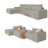 Image de MIUFORM Lulu S-Max avec Coffre de Rangement | Canapé 5 Places | Forme en L à Gauche | 364 x 184 x 94 cm | Divan Convertible avec Fonction Couchage (Gris)