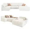 Image de MIUFORM Lulu U avec Coffre de Rangement | 8 Places | Forme en U à Gauche | 333 x 187 x 94 cm | Canapé Convertible avec Fonction Couchage (Beige)