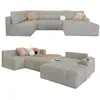 Image de MIUFORM Lulu U avec Coffre de Rangement | 8 Places | Forme en U à Gauche | 333 x 187 x 94 cm | Canapé Convertible avec Fonction Couchage (Gris)