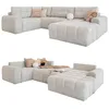 Image de MIUFORM Lulu U avec accoudoirs et coffre de lit - Canapé 8 places - En forme de U gauche - 333 x 213 x 94 cm - Canapé convertible avec fonction couchage (sel et poivre)