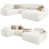 Image de MIUFORM Lulu U avec accoudoirs et coffre de lit, canapé 8 places, en forme de U à gauche, 333 x 213 x 94 cm, canapé convertible avec fonction couchage (beige)