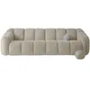 Image de MIUFORM Shell Canapé 4 places, moderne, en tissu facile à nettoyer, 260 x 109 x 75 cm, canapé confortable, design Skandi, couleur : beige