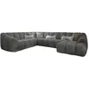 Image de MIUFORM Shell U Canapé avec accoudoir | 330x265x75cm | Canapé moderne en tissu facile à nettoyer | Canapé modulable | Forme L à gauche | Couleur : Gris