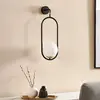 Image de Jupiter Applique murale Samba, verre opale/noir à 1 lampe