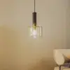 Image de Jupiter Suspension Viva, fumé/noir/laiton, à 1 lampe