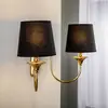 Image de Jupiter Applique murale Baranio avec abat-jour en tissu, à 2 lampes