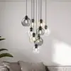 Image de TK Lighting Suspension Cubus Mix, Ø 58 cm, à 9 lampes, multicolore, verre, E27