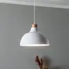 Image de Suspension Envostar Kaitt, blanche, Ø 34 cm, détail en bois