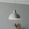 Image de Suspension Envostar Kaitt, beige, Ø 34 cm, détail en bois