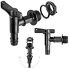 Image de KADAX Robinet d'écoulement pour citerne d'eau de pluie, robinet 3/4" en plastique, robinet avec joint et contre-écrou, bande d'étanchéité, robinet pour réservoir d'eau (noir, 86 mm)