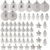 Image de KADAX Lot de 60 boules de Noël en plastique - Décoration de Noël - Argenté