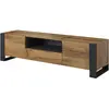 Image de BIM Furniture Meuble TV, Support Télé avec Étagère, 2 Portes + 1 tiroir, Rangement Appareils Multimédia, Finition Mate, pour Salon, 180x48x44 cm