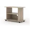 Image de BIM Furniture Meuble TV à roulettes Yogi en Bois - Beige - L 80 X P 40 X H 60 Cm