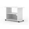Image de BIM Furniture Meuble TV Bas avec roulettes Yogi 80 cm Table TV Buffet Commode Hi-FI (Blanc)