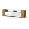 Image de BIM Furniture Livia Meuble TV, 160 cm, buffet, étagères haute brillance (chêne artisanal/blanc brillant)
