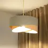 Image de Maco Design Suspension Boho, crème/beige, Ø 50 cm, hauteur 23 cm, lin