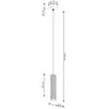 Image de SOLLUX LIGHTING Suspension carbone, blanc, Ø 6 cm, aluminium
