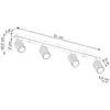 Image de SOLLUX LIGHTING Spot pour plafond carbone, blanc, longueur 81 cm, aluminium, 4 lampes