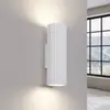 Image de SOLLUX LIGHTING Applique murale carbone, blanc, hauteur 20 cm, aluminium, à 2 lampes.