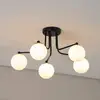 Image de SOLLUX LIGHTING Plafonnier Astral, noir, longueur 64 cm, acier/verre