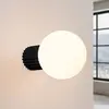 Image de SOLLUX LIGHTING Applique murale ORBI, noir, verre/métal, Ø 12 cm, IP44, G9