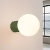 Image de SOLLUX LIGHTING Applique murale ORBI, vert olive, verre/métal, Ø 12 cm, IP44, G9