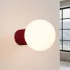 Image de SOLLUX LIGHTING Applique murale ORBI, rouge foncé, verre/métal, Ø 12 cm, IP44, G9