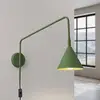 Image de SOLLUX LIGHTING Applique murale LYS, vert olive, Ø 14 cm, métal, fiche, E14
