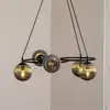 Image de EMIBIG LIGHTING Lampe de salon Libra, gris fumé/noir, Ø 70 cm, 5 lampes