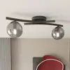 Image de EMIBIG LIGHTING Plafonnier Opus, longueur 60 cm, gris fumé/noir, à 2 lampes