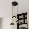 Image de EMIBIG LIGHTING Suspension Seco, Ø 30 cm, noir, métal/bois, 3 lampes