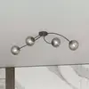 Image de EMIBIG LIGHTING Plafonnier Vibra, gris fumé/noir, longueur 110 cm, à 4 lampes.