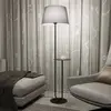 Image de EMIBIG LIGHTING Lampadaire Hotel, gris/noir, hauteur 150 cm, tissu/métal