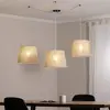 Image de EMIBIG LIGHTING Suspension Ascot, beige, tissu, 3 lampes, décentrée