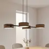 Image de EMIBIG LIGHTING Suspension Drumz 4, marron, tissu/acier, longueur 80 cm, E14